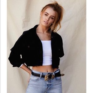 Black Cropped Corduroy Jacket